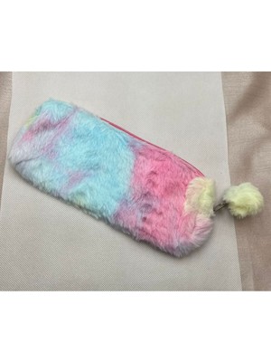 Meyra Accessories Gökkuşağı Peluş Yumuşacık Kalemlikler Rengarenk Sevimli Hediyelik Okul Öncesi Öğrenci Hediyesi