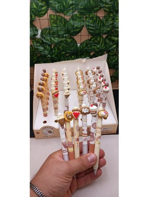Meyra Accessories Sanrio Hello Kity ve Kahve 3D Figürlü Rengarenk Tükenmez Silinebilir Silgili Kalemler Öğrenci 1ADET