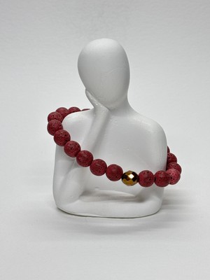 Gemsartdeco Lav Taşı Doğaltaş Bileklik Pembe