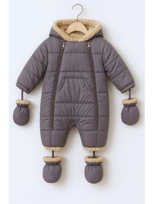 DeKuBaby Özel Tasarım Cepli,kapüşonlu Tak-Çıkar Patik ve Eldivenli Bebek-Çocuk Kozmonot-Astronot Tulum Mont