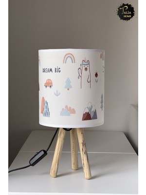 Talia Home Dream Big Bulutlar Yıldızlar Desenli Çocuk Odası Abajur Masa Lambası TLAB-057