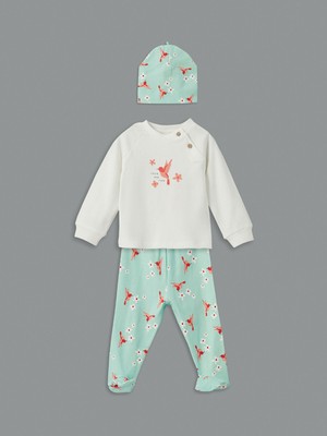 Lc Waikiki Yeni Sezon Pamuklu Baskılı Kız Bebek Hastane Seti