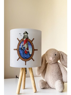 Talia Home Denizci Çapa Desenli Çocuk Odası Abajur Masa Lambası TLAB-320