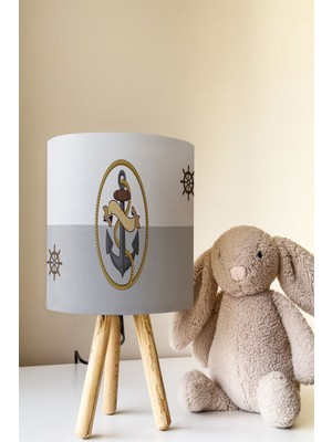 Talia Home Denizci Çapa Desenli Çocuk Odası Abajur Masa Lambası TLAB-208