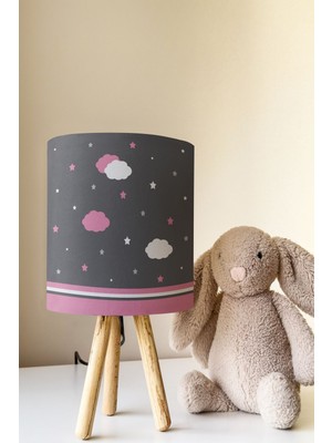 Talia Home Pembe Bulutlar Çocuk Odası Abajur Masa Lambası TLAB-156