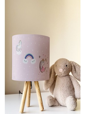 Talia Home Unicorn'lu Prenses'li Çocuk Odası Abajur Masa Lambası TLAB-281