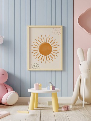 Fuart.Co Güneş Baskısı Temalı Çocuk Odası Posteri Kuşe Baskı (Çerçevesiz) CCFU