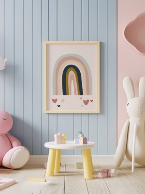 Fuart.Co Kalpli Gökkuşağı Temalı Çocuk Odası Posteri Kuşe Baskı (Çerçevesiz) CCFU