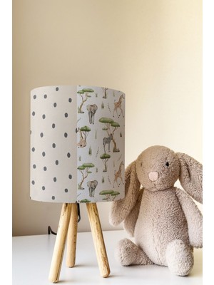 Talia Home Safari Hayvanlar Desenli Çocuk Odası Abajur Masa Lambası TLAB-149