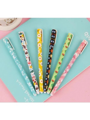 Meyra Accessories Yeni 6'lı Jel Kalem 6 Farklı Mürekkep Rengi Güzel Kaliteli Rengarenk Sevimli Hediyelik Kalemler