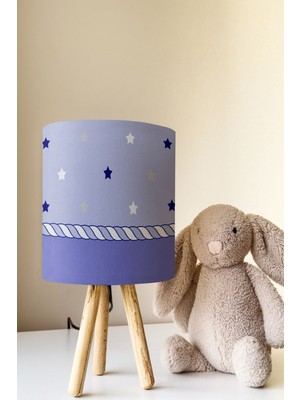 Talia Home Lila Yıldızlar Çocuk Odası Abajur Masa Lambası TLAB-058