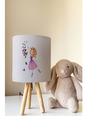 Talia Home Kelebekli Kız Çocuk Odası Abajur Masa Lambası TLAB-173