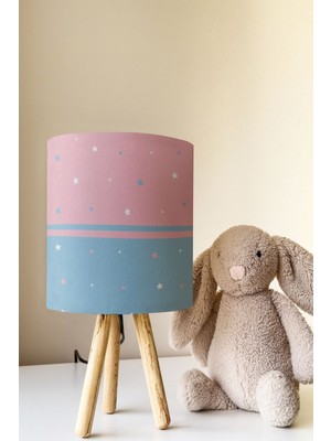 Talia Home Kız Erkek Şeritli Ortak Çocuk Odası Abajur Masa Lambası TLAB-196