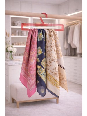 Ozzen Kırılmaz Kırmızı Şal Askısı -Eşarp Askısı- Atkı Askısı Dikdörtgen 10'lu Paket