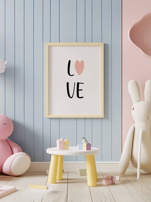 Fuart.Co Love You Temalı Çocuk Odası Posteri Kuşe Baskı (Çerçevesiz) CCFU