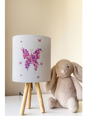 Talia Home Kelebekli Çocuk Odası Abajur Masa Lambası TLAB-240