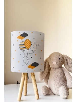 Talia Home Balonlar ve Bulutlar Desenli Çocuk Odası Abajur Masa Lambası TLAB-271