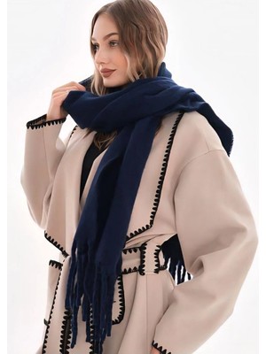 Flora Tekstil Bordo Atkı Yumuşak Dokulu Omuz Şalı Unisex Premium Soft Buklet Atkı