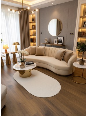 Rose'n Home Jüt Örgü-09 Elde Dokuma Doğal Jüt Örgü Hasır Halı