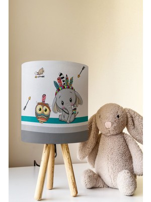 Talia Home Baykuş ve Fil Çocuk Odası Abajur Masa Lambası TLAB-125