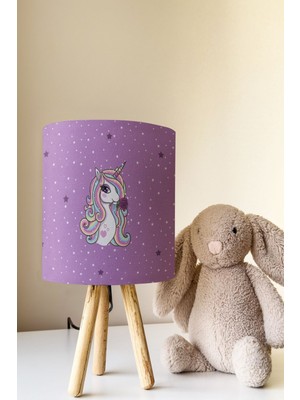 Talia Home Mor Unicorn Çocuk Odası Abajur Masa Lambası TLAB-054