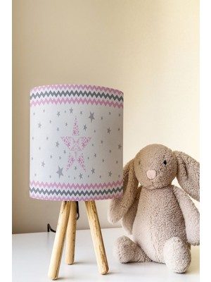 Talia Home Yıldız Desenli Çocuk Odası Abajur Masa Lambası TLAB-211