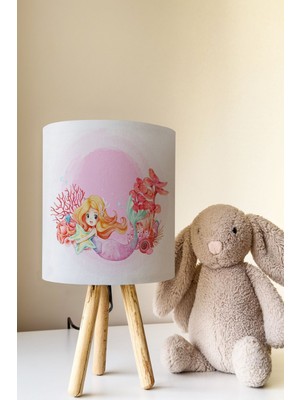 Talia Home Deniz Kızı Desenli Çocuk Odası Abajur Masa Lambası TLAB-253