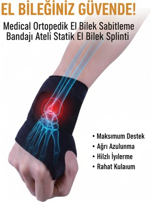 Figiza Medikal Ortopedik El Bilek Sabitleme Bandajı Ateli Statik El Bilek Splinti