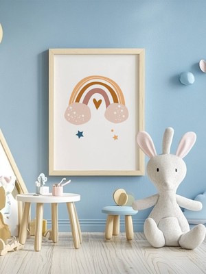 Fuart.Co Sevgi Bulutu Temalı Çocuk Odası Posteri Kuşe Baskı (Çerçevesiz) CCFU