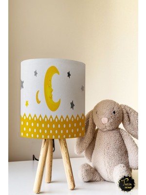 Talia Home Ay Yıldız Desenli Çocuk Odası Abajur Masa Lambası TLAB-022