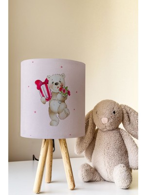 Talia Home Ayıcık Desen Çocuk Odası Abajur Masa Lambası TLAB-053