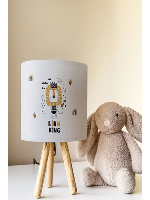 Talia Home Aslan Kral Desenli Çocuk Odası Abajur Masa Lambası TLAB-198