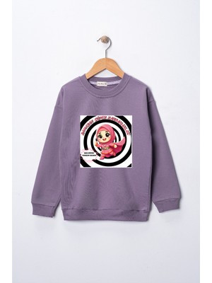 Dekim Moda Sweatshirt Kız Çocuk "ramazan Süper Kahramanları Yardımsever" Baskılı Pamuklu