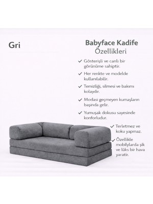 Puffiber Kadife Kumaş Kanepe|babyface Kadife|modern Tasarım,konforlu ve Dayanıklı,katlanır Kanepe 90X200 cm