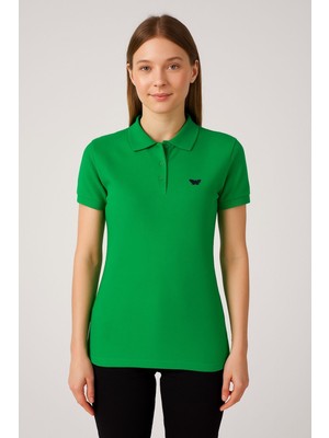 Comstar Kadın Kısa Kollu Slim Fit Basic Polo Yaka Tişört