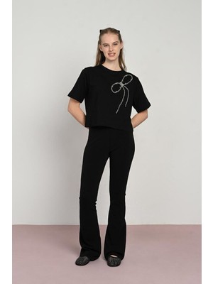 Loco Loco Kız Çocuk Süprem Fiyonk Işlemeli Tshirt