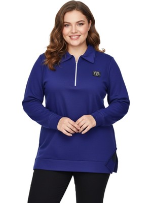 Caftan Kadın Polo Yakalı Önü Fermuarlı Bluz BGL-ST05088