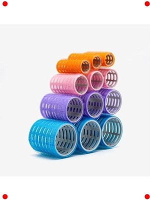 MarkEntegra 12 Adet Cırtlı Saç Bigudisi Seti - Hacimli Saçlar