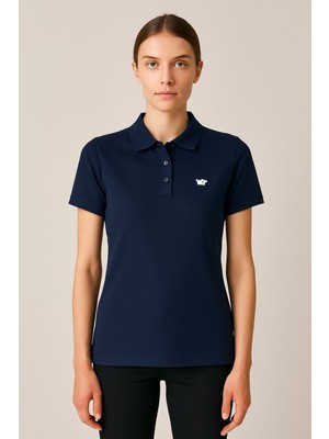 Comstar Kadın Kısa Kollu Slim Fit Basic Polo Yaka Tişört