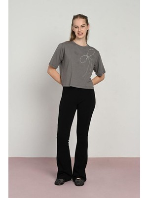 Loco Loco Kız Çocuk Süprem Fiyonk Işlemeli Tshirt