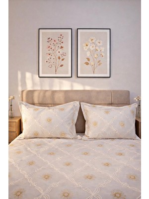 Miar Tek Kişilik Yatak Örtüsü Takımı 1 Adet Yastık Kılıfı Kalpli Desen Yumuşak Doku 180 x 260