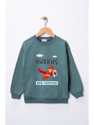 Dekim Moda Sweatshirt Çocuk "uçak" Baskılı Pamuklu