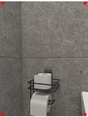 MarkEntegra Mat Siyah Yapışkanlı Tuvalet Kağıtlığı