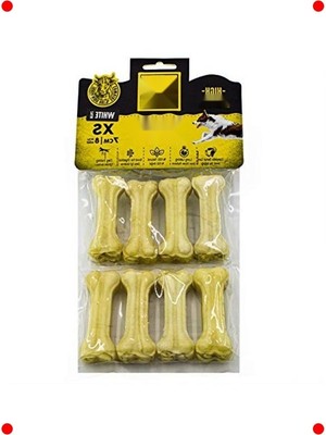 MarkEntegra Gerçek Deri Pres Kemik Köpek Ödülü 7cm, 8 Adet