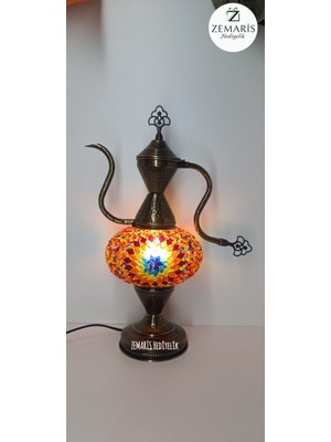 Zemaris Hediyelik El Yapımı Otantik Mozaik Ibrik/abajur (Büyük Camlı)