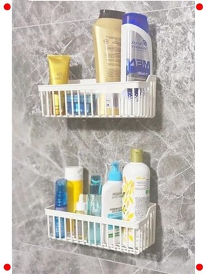 MarkEntegra Yapışkanlı 2'li Banyo Rafı Seti