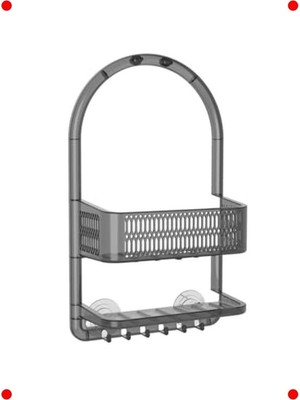 MarkEntegra Şeffaf Siyah Plastik Banyo Rafı