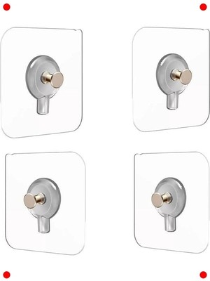 MarkEntegra 4'lü Yapışkanlı Duvar Kancası Seti - Iz Bırakmaz