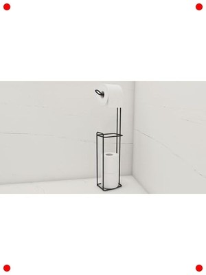 MarkEntegra Siyah Ayaklı Yedekli Tuvalet Kağıtlığı