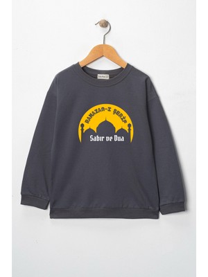 Dekim Moda Sweatshirt Çocuk "sabır ve Dua" Baskılı Pamuklu
